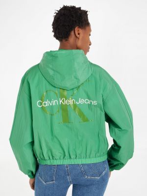 Džínsová bunda Calvin Klein Jeans zelená
