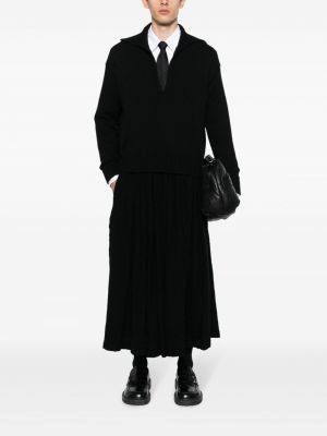 Spódnica wełniana plisowana Black Comme Des Garçons czarna