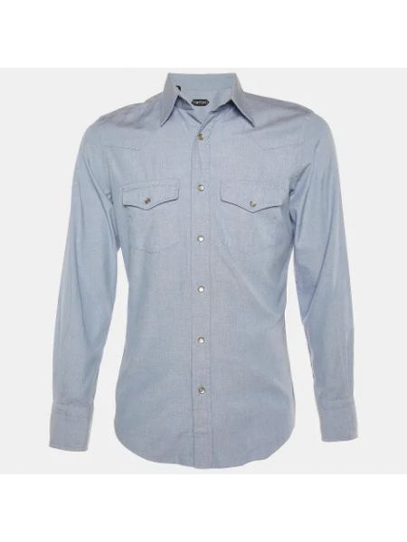 Koszula bawełniana Tom Ford Pre-owned niebieska