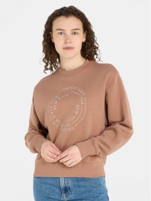 Laza szabású pulóver Calvin Klein bézs