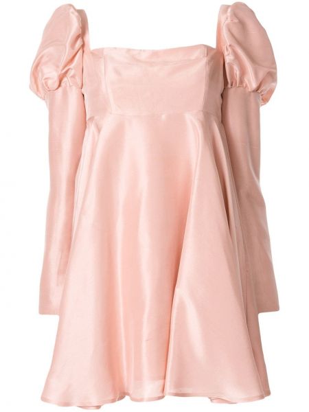 Hedvábné mini šaty na zip s dlouhými rukávy Macgraw - růžová