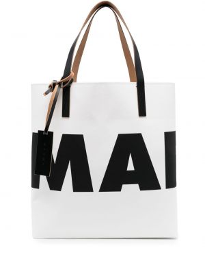 Trykt shoppingbag Marni hvit