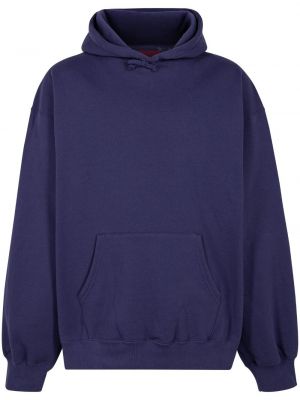 Satenska hoodie s kapuljačom Supreme plava