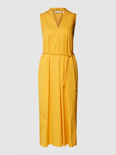 Sukienka midi z dekoltem w serek Cinque żółta