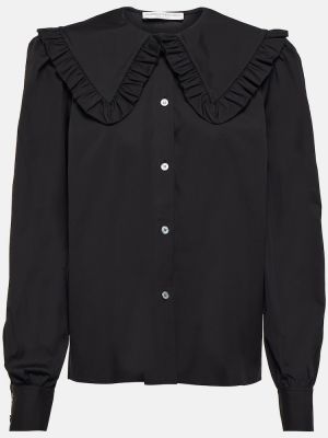 Βαμβακερή μπλούζα Alessandra Rich μαύρο