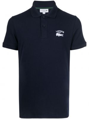 Raštuotas polo marškinėliai Lacoste mėlyna