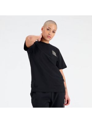 T-shirt en coton en jersey large New Balance noir