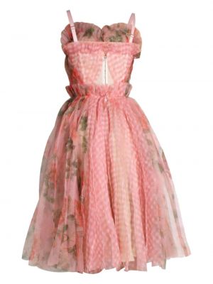 Raštuotas gėlėtas suknele Alexander Mcqueen Pre-owned rožinė