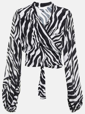 Crop top cu imagine cu model zebră Alexandra Miro