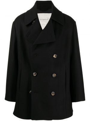 Vlněný dlouhý kabát Toogood - černá