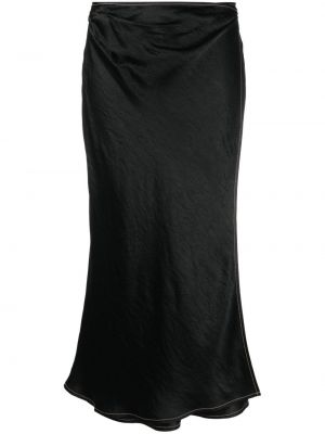 Saténové midi sukně Acne Studios černé