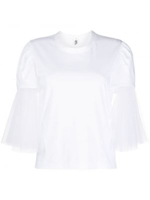 Koszulka bawełniana tiulowa Noir Kei Ninomiya biała