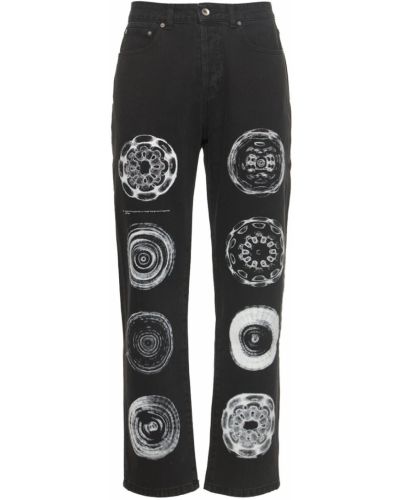 Bavlněné džíny s potiskem relaxed fit Msftsrep černé