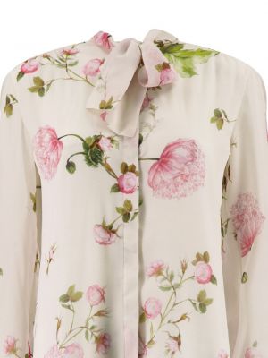 Jedwabna bluzka w kwiatki z nadrukiem Giambattista Valli biała