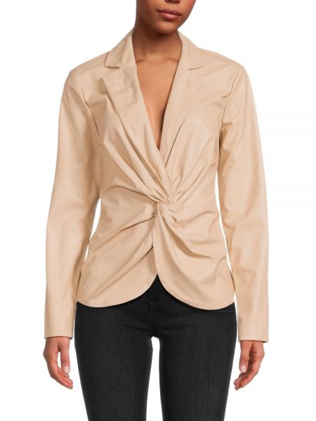 Кожаная блузка из искусственной кожи Donna Karan
