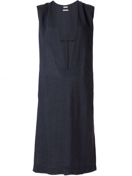 Трапеция платье с декольте Hermès, синее