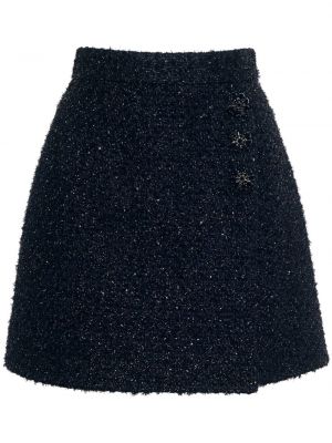 Tvídové mini sukně Adam Lippes černé