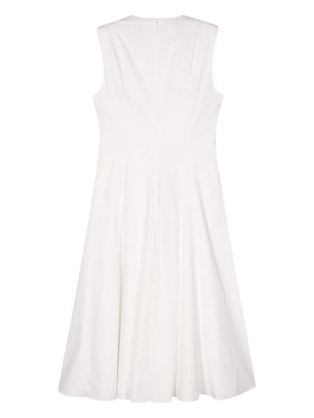 Bavlněné midi šaty s výstřihem do v Roland Mouret bílé