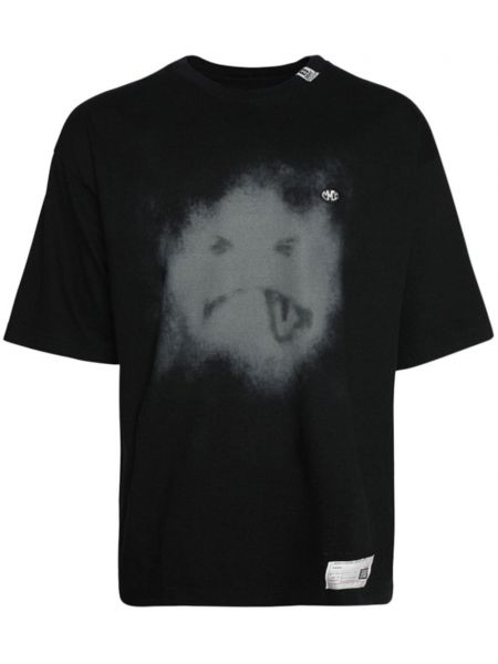 Kokvilnas t-krekls ar apdruku Maison Mihara Yasuhiro melns