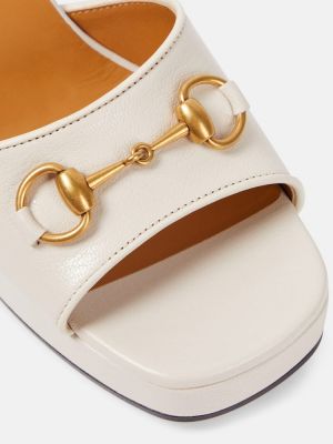 Sandale din piele Gucci alb