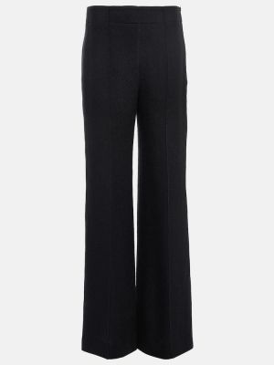 Spodnie z wysoką talią wełniane Chloã© czarne