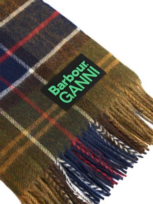 Bufanda de lana a cuadros Barbour verde