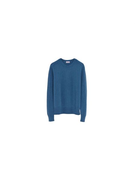 Pull en velours côtelé en laine en tricot Tricot bleu