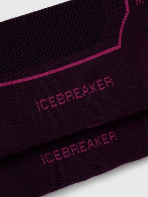 Nogavice iz merina Icebreaker bordo