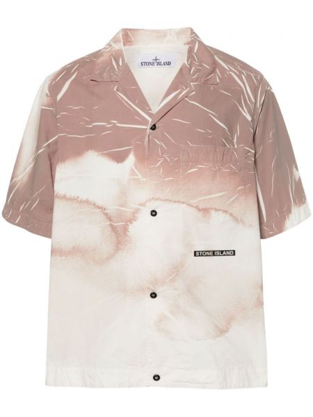 Риза с принт с абстрактен десен Stone Island бежово