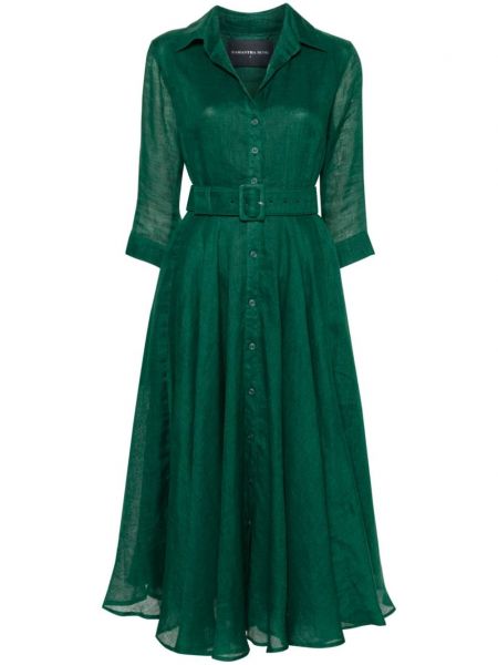 Ленена миди рокля Samantha Sung зелено