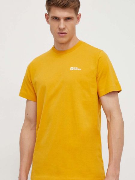 Тениска с дълъг ръкав Jack Wolfskin жълто