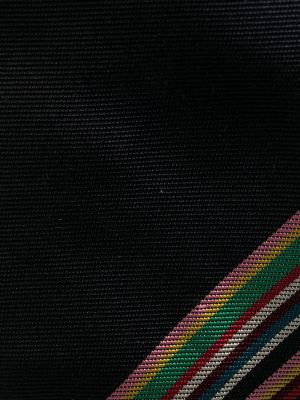 Dryžuotas šilkinis kaklaraištis Paul Smith juoda
