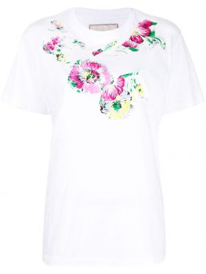 Тениска на цветя с принт с кръгло деколте Antonio Marras бяло
