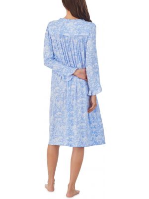 Платье-рубашка в цветочек с длинным рукавом Eileen West синее