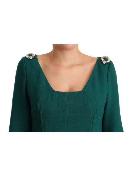 Sukienka midi z krepy Dolce And Gabbana zielona