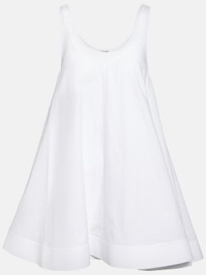 Sukienka bawełniana żakardowa Loewe biała