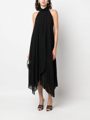 Sukienka koktajlowa bez rękawów plisowana Patrizia Pepe czarna