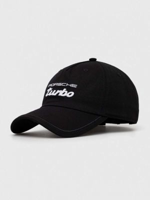 Памучна шапка с козирки с апликация Puma черно