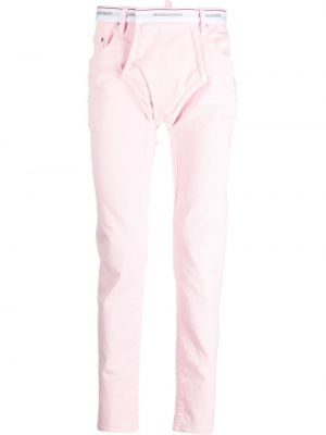Pantaloni cu picior drept Dsquared2 roz