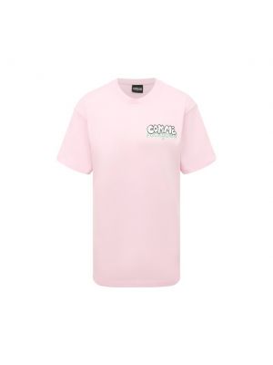 Хлопковая футболка Comme Des Fuckdown розовая