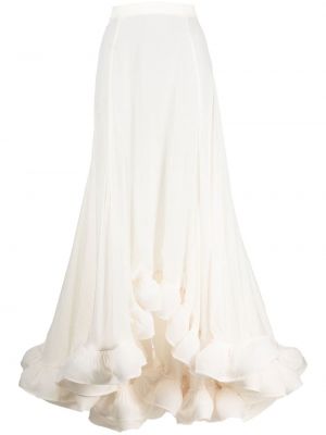 Dlouhá sukně na zip z polyesteru Lanvin - bílá