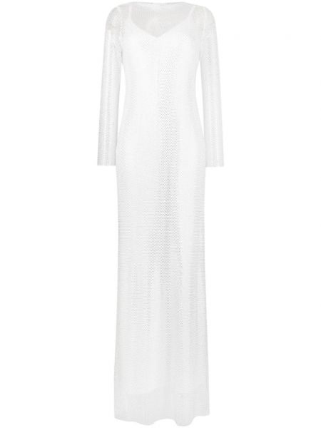 Μάξι φόρεμα από διχτυωτό Max Mara λευκό