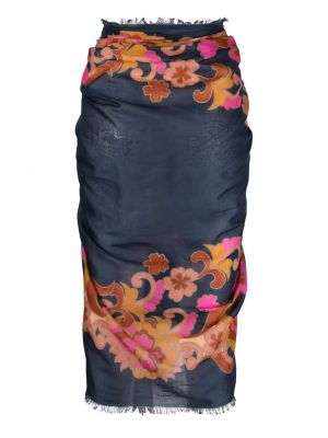 Bavlněné sukně s potiskem s paisley potiskem Zimmermann modré