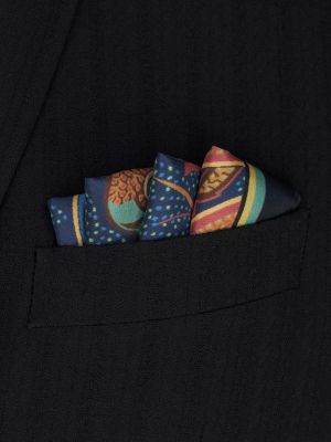 Hedvábná kravata s potiskem s kapsami Etro černá
