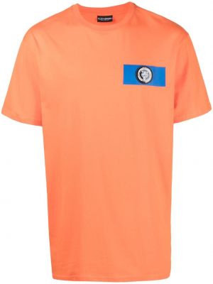Памучна спортна тениска с принт Plein Sport оранжево
