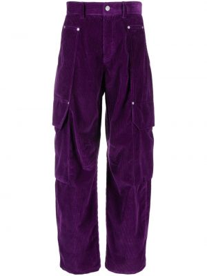 Pantaloni cargo de catifea cord Palm Angels violet