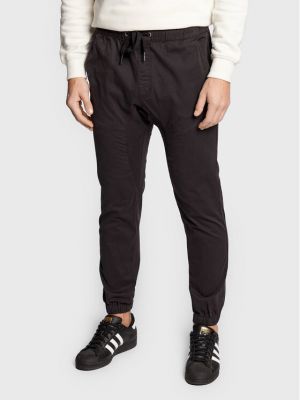 Памучни панталони jogger slim Cotton On черно