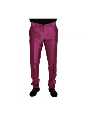 Obcisłe spodnie slim fit Dolce And Gabbana różowe