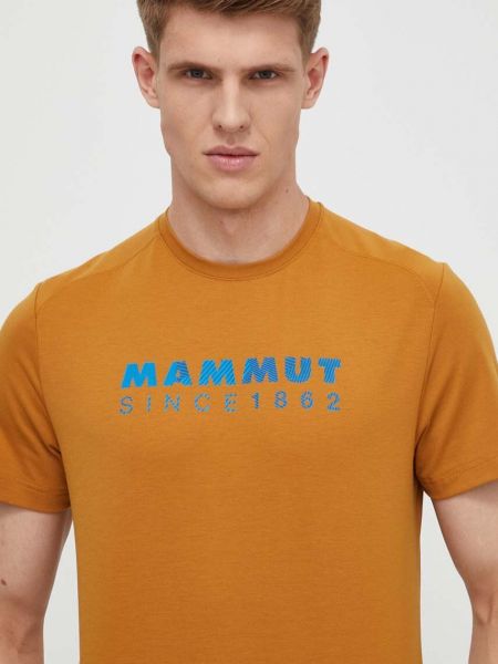 Помаранчева спортивна футболка з принтом Mammut
