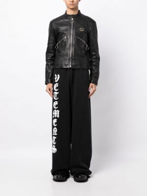 Pantalon de joggings en coton à imprimé Vetements noir